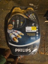 PHILIPS STEREO AUDIO  COMPOSITE VIDEO CABLE 6 FT 24K GOLD PLATED
