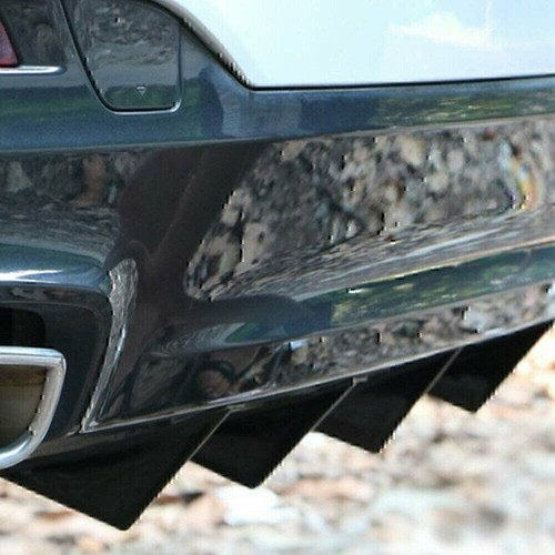 For Chevrolet Chevy Camaro Rear Bumper Diffuser Lip Splitter Shark Fins Gloss - Picture 3 of 10