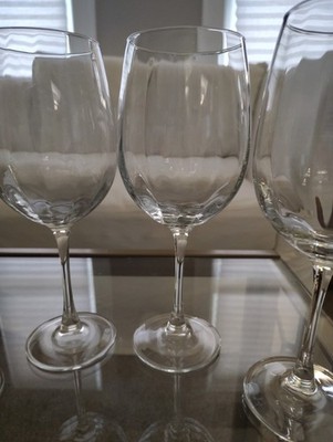 Set of 4 LG Crystal Panelled Wine Glasses 