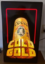688214 1985 Coors Piwo Zimne złoto Elektryczny podświetlany znak Maple Inn Beavertown PA