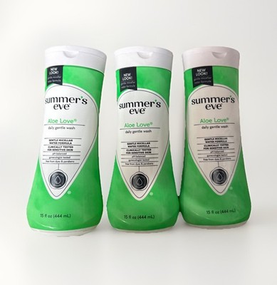 Summers Eve Aloe Love Daily Gentle Wash Sensitive Skin 15oz (3 PACK)