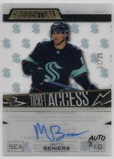 2023-24 Credentials Matty Beniers #TA-MB Kraken Ticket Access Acetate Auto /25