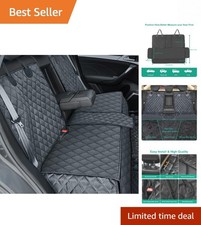 Nonslip Black Dog Car Seat Cover - Easy Install  Fur Resistant Protector