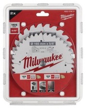 Milwaukee CSB 165mm x 5/8" Handheld Circular Saw Blades x2 Pcs 4932479837