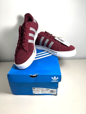 Adidas Canvas Vulc Men's Skater Shoes, Size 9.5, Maroon/Gray/White, NIB