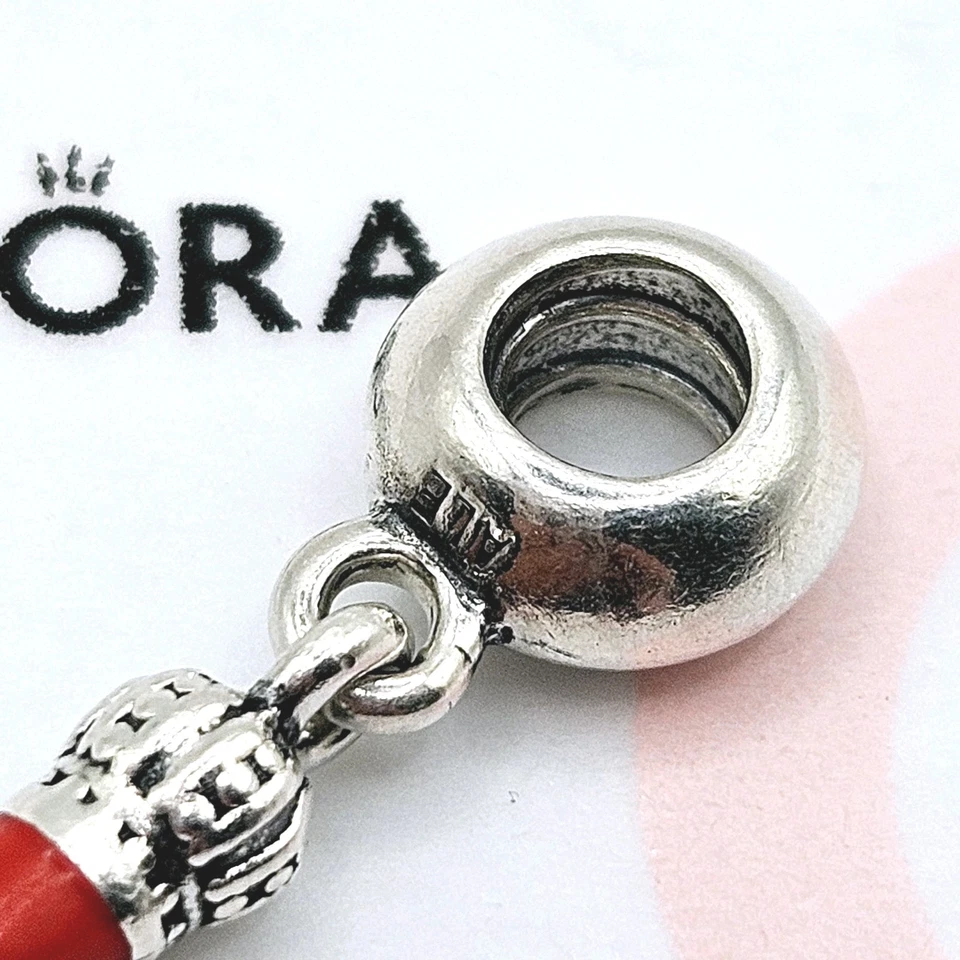 Pandora Charm mit Makel! "Red Corno-Glückshorn" 791361 Rote Emaille Silber  - Bild 3 von 3