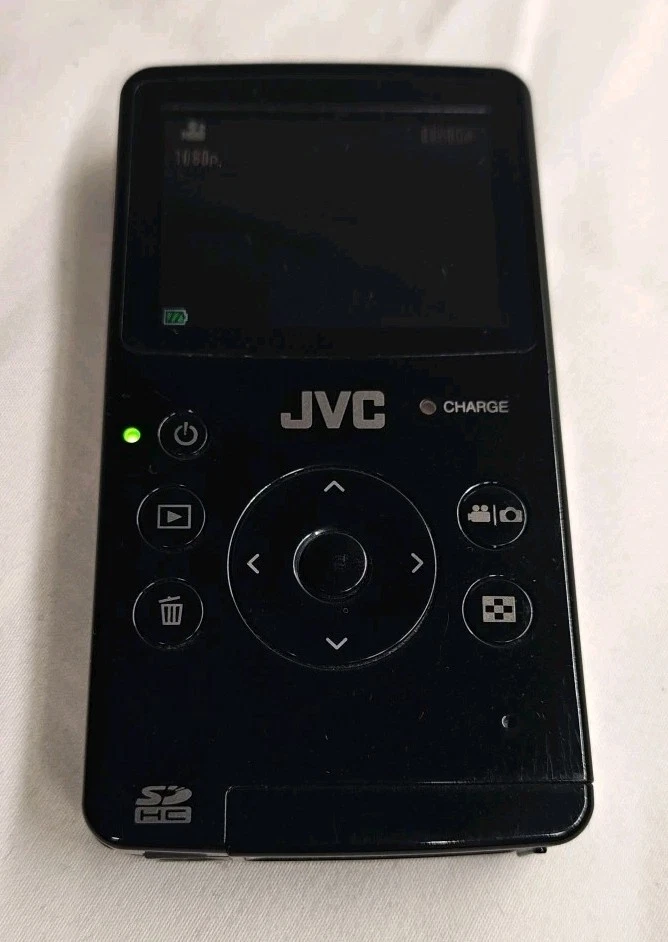 JVC GC-FM1BU HD Memory Camera 1080P 8MP Digital Camcorder W/ SD Card, Cables.  - Image 3 of 4