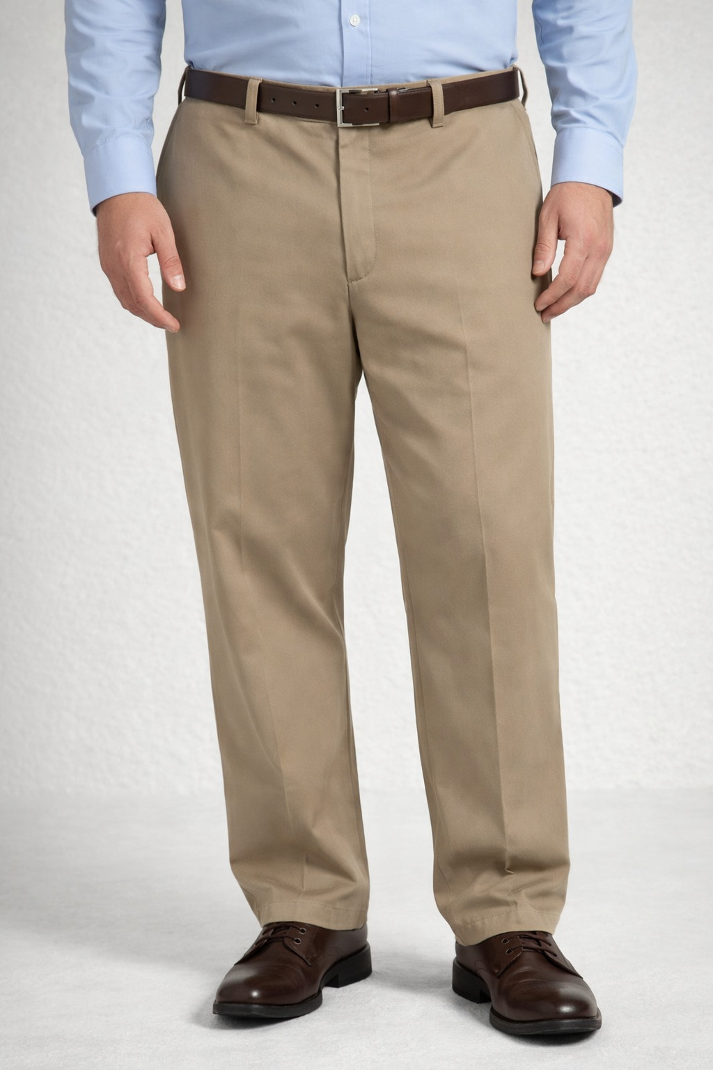 Haggar Cool 18 Pro Classic Fit Flat Front Khaki Dress Pants Mens 38x30 M8