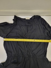L.A. Hearts Romper Womens Medium Black Surplice Wrap Long Sleeve Ruffle Hem
