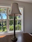 Tall Table Top Lamp, Telescopes from 34" high to 38" High Heavy Brass Base — photo 3