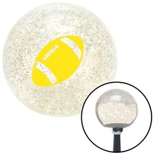 Yellow Football Clear Metal Flake Shift Knob w/ M16x1.5 Insert Shifter Auto