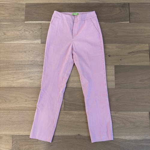 Swing Control Pink Striped Pull On Golf Pants Womens 4 Slim Ankle Stretch