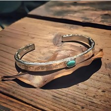 Turquoise bangle bracelet accessory indigo Indian silver men's Navajo present