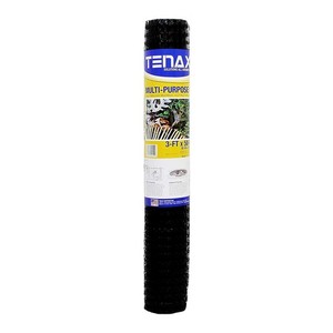 Tenax Lightweight Tangle Free Mesh Multi-Purpose Fence Net, 3x50ft, Black