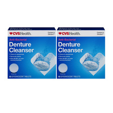 CVS Health Anti-Bacterial Effervescent Denture Cleanser Tablets 40ct pack of 2 