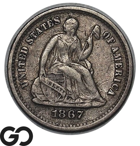 1867-S Seated Liberty Half Dime, Tough Better Date XF++ San Francisco Issue
