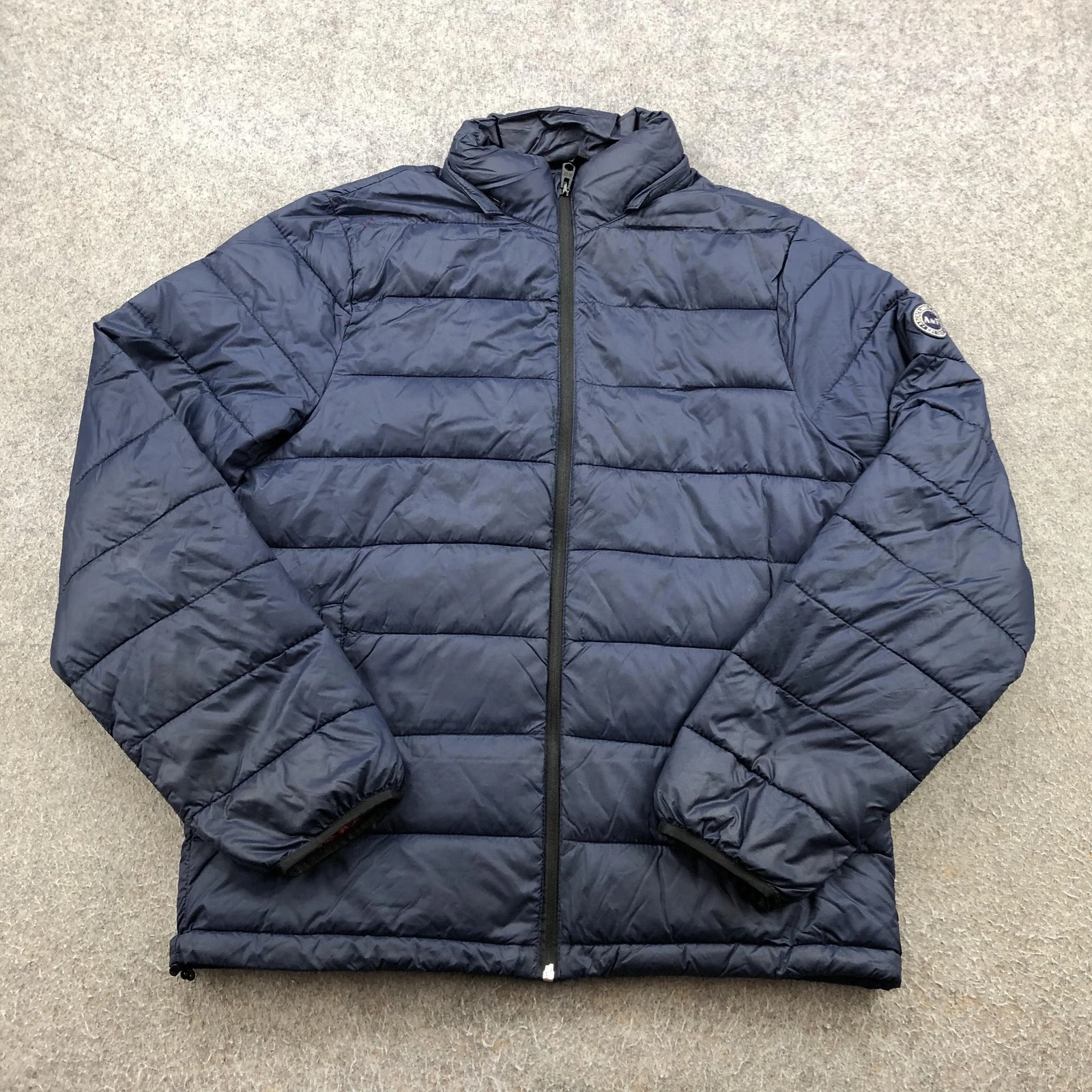 Abercrombie & Fitch Jacket Mens Small Blue Puffer Water Resistant Packable