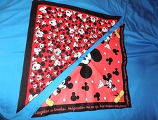 Rare Lot of 2 MICKEY MOUSE BANDANAS, LAUGHTER IS TIMELESS, DREAMS ARE FOREVER