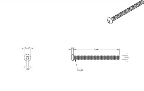 1/4-20 Button Head Cap Screws Stainless Steel Allen Bolts All Lengths Quantities