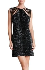 DRESS THE POPULATION 'CORA' SEQUIN MINI- DRESS SZ XS NEW