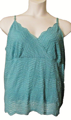 Lane Bryant Lace Cami Camisole Blue 2X  B=52'' VGUC