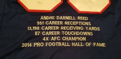 Buffalo Bills Andre Reed Blue  AUTOGRAPHED   # 83 JERSEY With Inscriptions - Picture 4 of 8