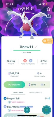 Pokémon Shiny Lugia Sur Pokémon Go - Échange Ou Enregistrement Sous 30 Jours, Compte Android/PC