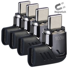 Callstel 4er-Set 90°-USB-C-Schnell-Ladeadapt...