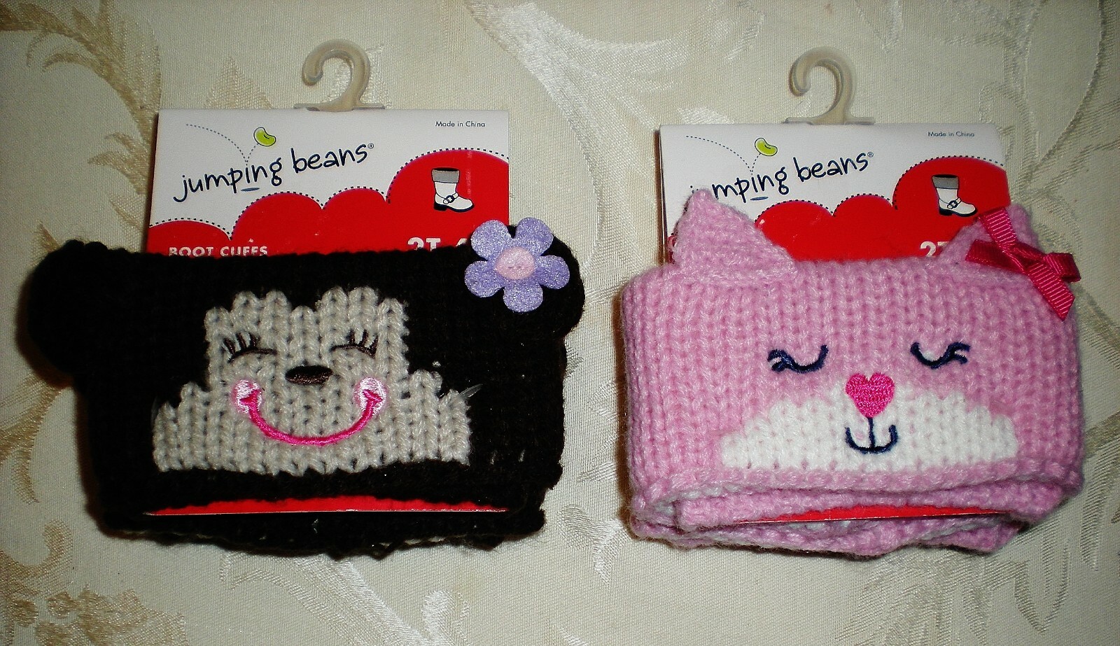 2 Pr Girl's Toddlers Monkey/ Cat Leg Warmer Boot Shoe Cuffs 