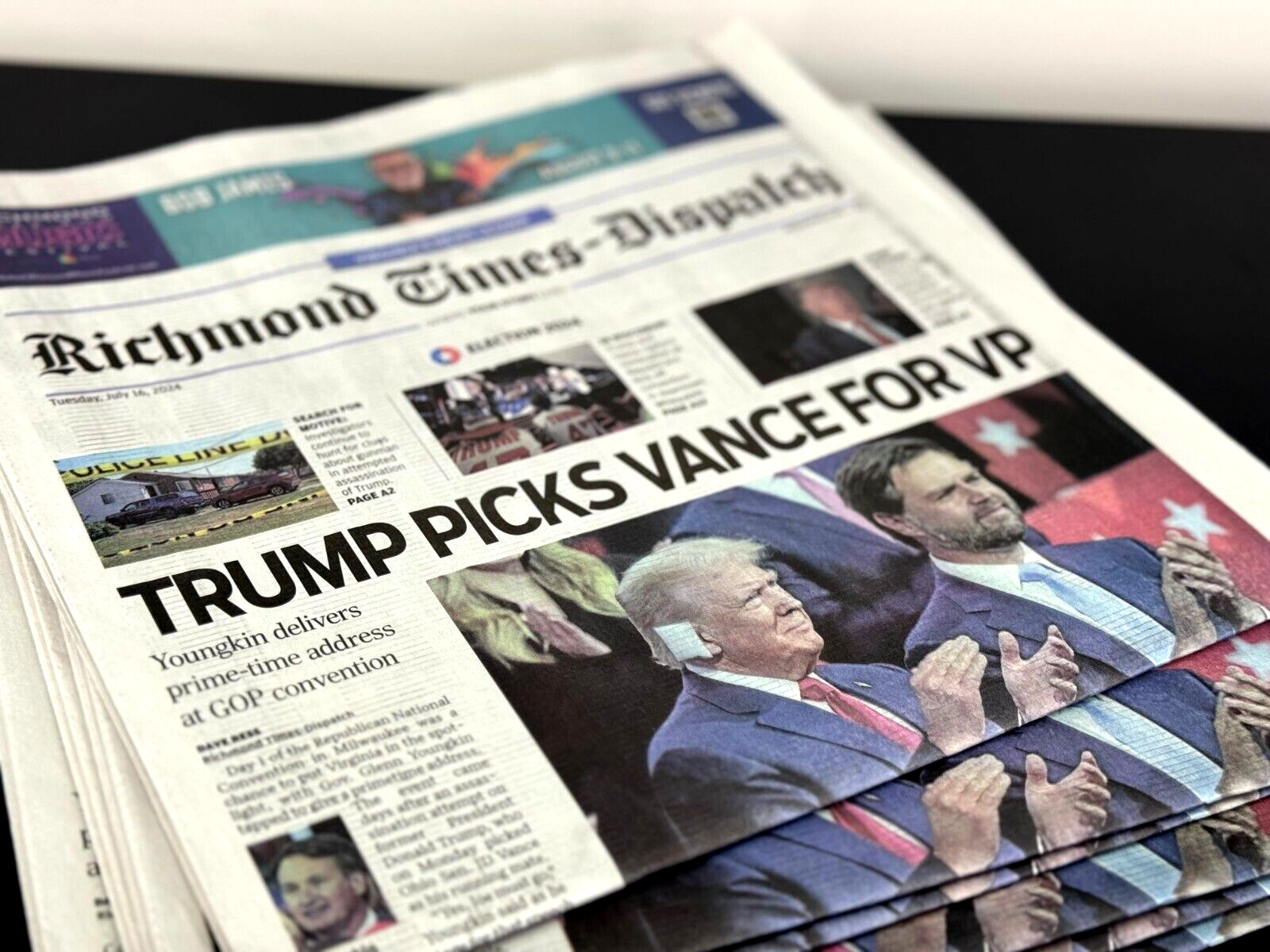 Donald Trump Picks Vance For VP Headlines Newspaper Richmond Times