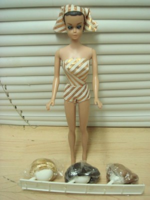 barbie with 3 wigs