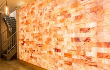 PARETE DA ASSEMBLARE IN MATTONI DI PURO SALE ROSA DELL'HIMALAYA KIT  1MQ