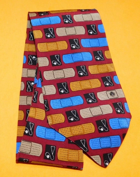 CORBATA VICKY DAVIS "OUCH" ROJO/AZUL/NARANJA MOTIVO VENDAJE - CORBATAS - CORBATAS DE DISEÑADOR. Foto 2 de 3