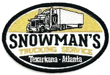 Smokey And The Bandit Snowman’s Trucking Movie Patch Vintage Style Retro