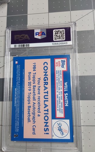 2019 Topps Update Baseball #84RWS Will Smith Auto 1984 PSA 9 10 - Picture 2 of 2