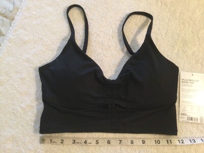 NWT Athleta 32B/C Black Villa Bra Cup Bikini Top 981010 Swim XS Underwire 32C