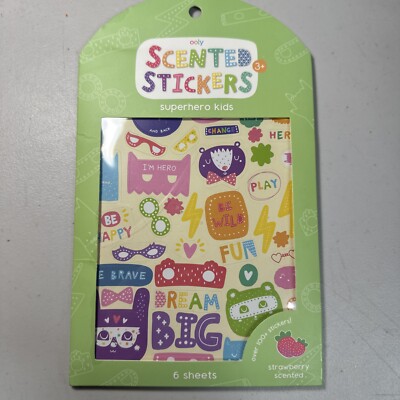 Ooly Scented Stickers Super Hero Kids Strawberry Scented