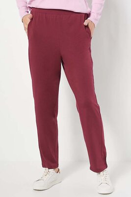 AnyBody Cozy Knit Luxe Pants with Stitching Detail Mulberry