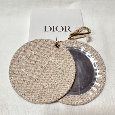 dior チャーム Dior Charm Key Ring Black Grained Calfskin and Gold-Finish Brass