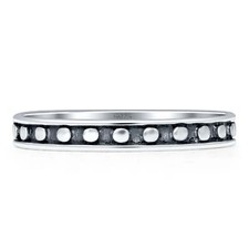 Spinner Oxidized Fidget Band Ring 925 Sterling Silver 3mm