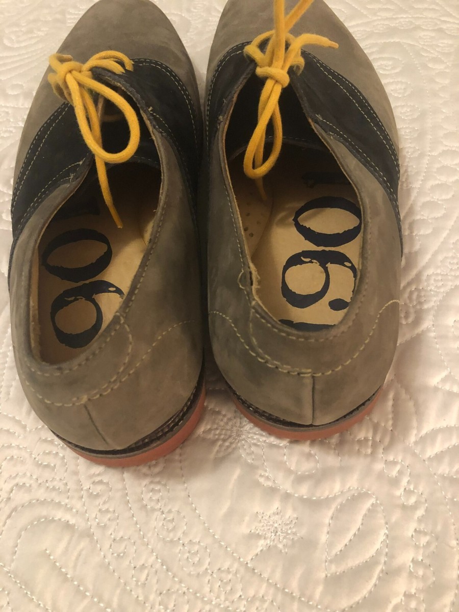 Nordstrom 1901 Tan Suede Blue Leather Oxford Dress Shoes 10  display picture 2