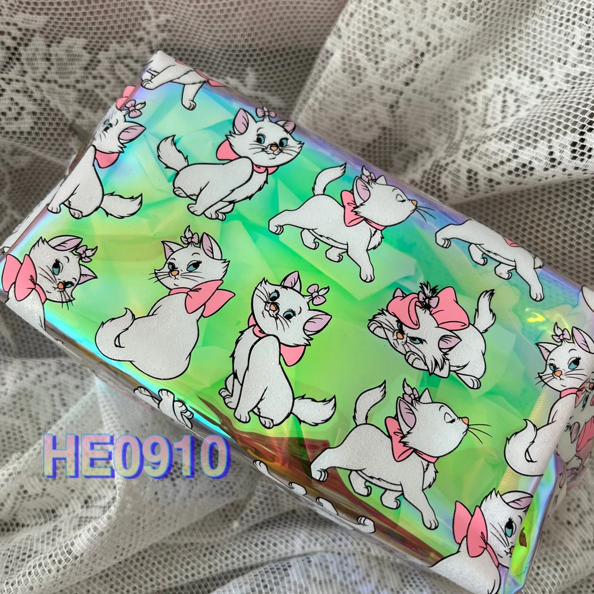 Skinny Dip Disney Marie Make up Or Wash Bag Shiny Fluorescent