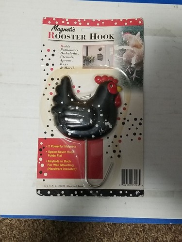 Magnetic ROOSTER HOOK; holds Potholders,Dishcloths,Utensils,Aprons,Keys & More - 第 1/7 張圖片