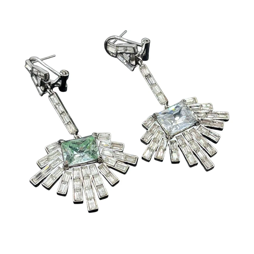 Lulu Frost Designer Astra Verde Como Nuevo Cuelga Brillante Araña Declaración Pendiente Foto 3 de 4