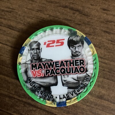 $25 mgm grand mayweather vs pacquiao boxing las vegas casino chip