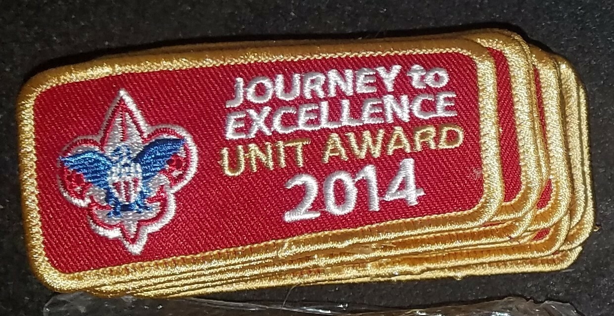 One Boy Scouts Journey to Excellence Unit Award Patch GOLD 2014 NEW BSA