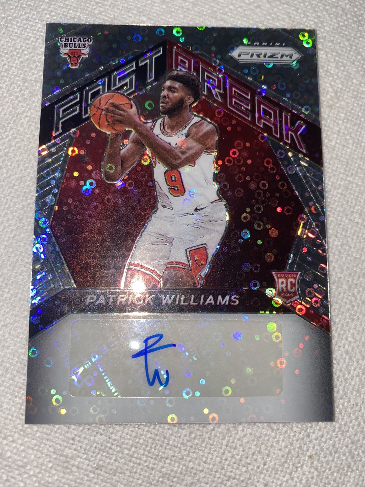 2020-21 Panini Prizm Patrick Williams Fast Break Auto RC #FR-PWL Bulls Rookie