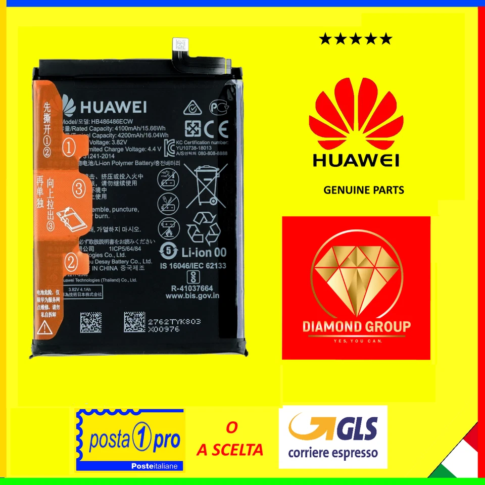 XIAOMI BATTERIA PILA ORIGINALE HB486486ECW PER HUAWEI MATE 20 PRO P30 PRO