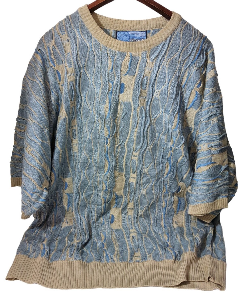 Y2K 90s Coogi Blues Style Sweater Clench 701 Jeans Knit 3D 