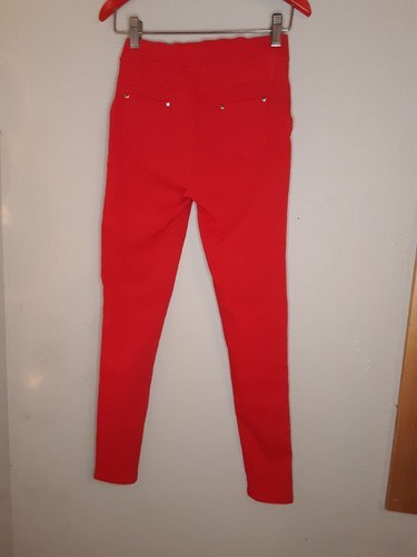 Jvini Stretch Pants Girls Sz. L Leggings Red Zip Pockets Y2K - Picture 22 of 22